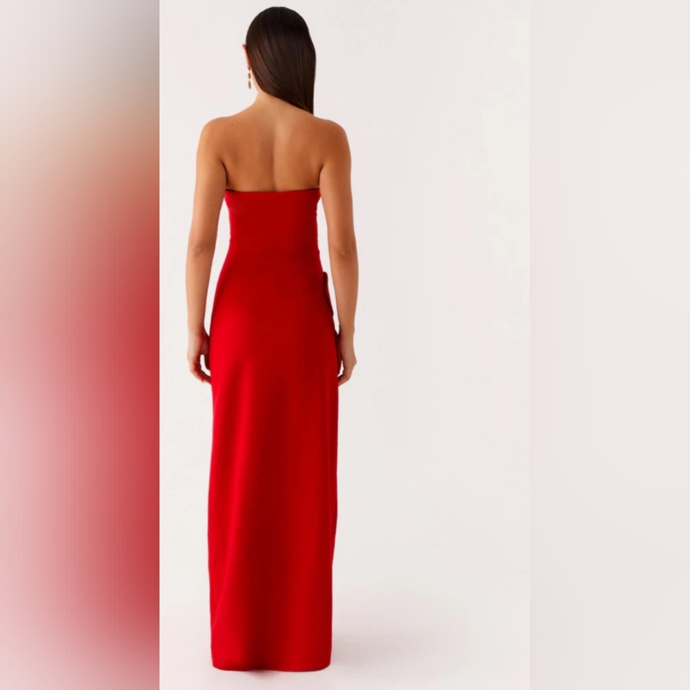 NWT Peppermayo Hilton Strapless Maxi Dress Size XL 10 Red Flower - Picture 2 of 7